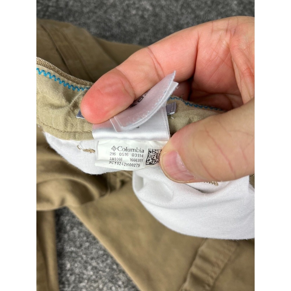 Columbia Cargo Pant Regular Fit Side Pocket Tan Canvas Cotton Mens 30x32 - Picture 10 of 16